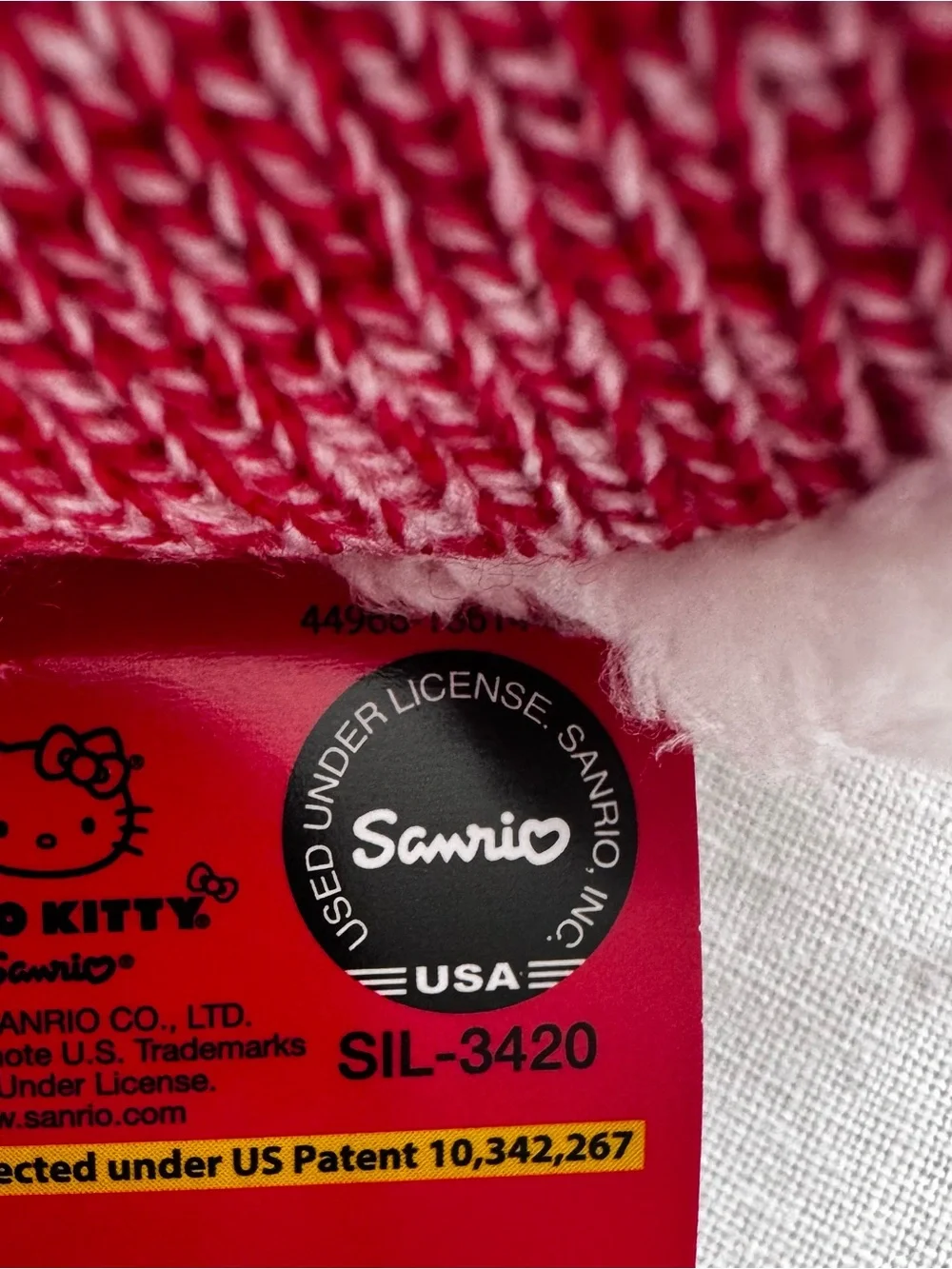 Hello Kitty Red Plush slipper Socks , grip bottom, soft and cozy woman size4-10